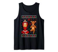 Yoga Woman Reindeer Christmas Meditation Zen Lover Xmas Tank Top