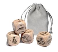Yoga Wooden Dices Set, Sports and Fitness Pose Display Dices, Random Challenge Dices, Game Dices for Decide Asanas, Yogic Slimming Teaching Tools (4Pcs/Set, 25MM)