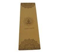 Yoga World Cork Mandala Yoga Mat - Non-Slip Surface & Anti-Skid TPE Underside - Strong Grip on Wet & Dry Surfaces - Soft Floor Cushion for Exercises - 183 x 61 x 0.4cm (Black)