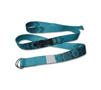 Yoga World D-Ring Yoga Strap 6ft Organic Cotton for Flexibility Pilates Fascia Hamstring Calf Stretching T Black