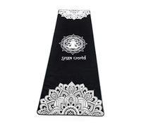 Yoga World Yoga Towel Thick, Soft, Sweat Absorbent, Nonslip Exercise Cloth Made with Microfiber Fabric For Bikram, Pilates, Beach & Home Workout Machine Black Mandala