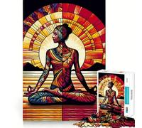 Yoga Wpap Pop Art Colorful Adult Jigsaw1000 Pieces Cognitive Train Game Tight Interlock No Gaps Calming Mental Break Activity (38x26cm)