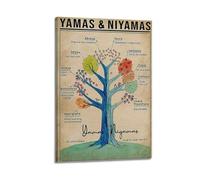 Yoga Yamas And Niyamas Knowledge TreeWall Decoration Posters Motivational Wall Posters Suitable for Office Gym Bedroom Decoration AestheticFrame-style 08x12inch(20x30cm)