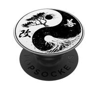 Yoga Yin Yang Bonsai Tree Of Life Kaizen Japanese Kanji Zen PopSockets Adhesive PopGrip