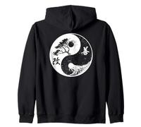 Yoga Yin Yang Bonsai Tree Of Life Kaizen Japanese Kanji Zen Zip Hoodie