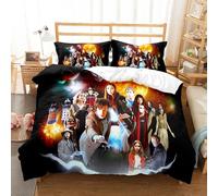 YOGAES Doctor Who Duvet Cover for Children, Teenagers and Boys (A1, 135 x 200 cm + 50 x 75 cm)
