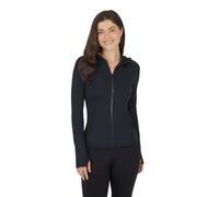 Yogalicious Full-Zip Lightweight Hooded Running Workout Yoga Lux Jacket with Pockets, Black, M