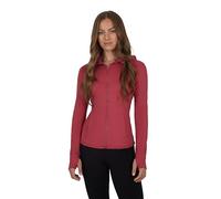Yogalicious Full-Zip Lightweight Hooded Running Workout Yoga Lux Jacket with Pockets, Earth Red, XL