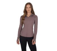 Yogalicious Full-Zip Lightweight Hooded Running Workout Yoga Lux Jacket with Pockets, Mocha, XL