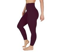 Yogalicious Super High Waist Legging Squat Proof Buttery Soft Workout Yoga Pant, Mauve Wine 25", XS