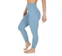 Yogalicious Super High Waist Legging Squat Proof Buttery Soft Workout Yoga Pant, Smoke Blue 25", Large