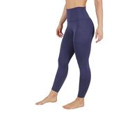 Yogalicious Womens High Waisted Yoga Legging Elastic Free Squat Proof Workout Pant, Skipper Blue W/Pocket, Large