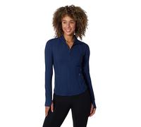 Yogalicious Womens Ultra Soft Lightweight Full Zip Yoga Jacket with Pockets, Naval Blue Lux, S