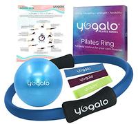Yogalo Pilates Series Pilates Ring - Toning, Sculpting, Strength and Flexibility, Power Resistance Exercise Circle, Thigh Toner, Fitness Magic Circle, 14 Inch Dual Grip Ring (Blue)