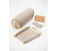 Yogamatters Hemp Restorative Yoga Kit | Buckwheat Bolster | Eye Pillow | Hemp & Organic Cotton Yoga Blanket | Cork Brick