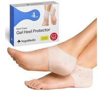 Yogamedic Heel Cushion Pads - One Size, Beige, 4-Pack - Silicone Heel Protectors & Gel Pads for Plantar Fasciitis Support & Blister Prevention