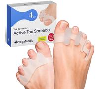 YOGAMEDIC Toe Separator - 4 Pieces, 2 Pairs, Transparent - Toe Spacers for Bunions & Bunion Corrector - Alignment Support & Flexible Silicone
