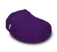 Yogan Crescent Yoga Cushion/Meditation Cushion | Natural Buckwheat Hulls Filling | Outer Cover (Could be Removed and Washed) - Made of 100% Organic Cotton (Royal Purple)