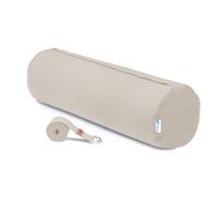 Yogan Yoga Bolster with a Yoga Belt/Strap | Natural Buckwheat Hulls Filling | Outer Cover (Could be Removed and Washed) - Made of 100% Organic Cotton (Ivory White)