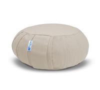 Yogan Yoga Cushion/Meditation Cushion | Natural Buckwheat Hulls Filling | Outer Cover (Could be Removed and Washed) - Made of 100% Organic Cotton (Ivory White)
