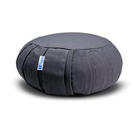 Yogan Yoga Cushion/Meditation Cushion | Natural Buckwheat Hulls Filling | Outer Cover (Could be Removed and Washed) - Made of 100% Organic Cotton (Charcoal Grey)