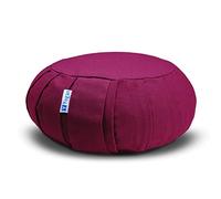 Yogan Yoga Cushion/Meditation Cushion | Natural Buckwheat Hulls Filling | Outer Cover (Could be Removed and Washed) - Made of 100% Organic Cotton (Burgundy)