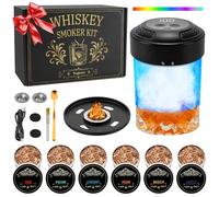 Yogaret Electric Whiskey Smoker Kit Rechargeable Whisky Smoker Kit with 6 Wood Chips,Cocktail Accessories No Butane Needed,Whiskey Gift Sets for Men Christmas Gifts for Dad Husband