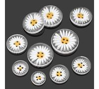 YOGAYE 20pcs Resin Buttons Daisy Hand Sewing Buttons Craft Buttons for Sewing DIY Crafts Clothes 11.5-30mm