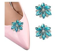 YOGAYE 2pcs Detachable Shoe Clips Six Petals Flower Rhinestones Shoe Decoration Wedding Party Shoe Bag Handbag Accessories