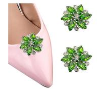 YOGAYE 2pcs Detachable Shoe Clips Six Petals Flower Rhinestones Shoe Decoration Wedding Party Shoe Bag Handbag Accessories