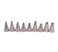 YOGAYE 9pcs Small Open Star Tips Stainless Steel Icing Piping Nozzles Cake Decorating Pastry Tip Sets Cupcake Tools Bakeware