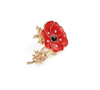 YOGAYE Red Flower Women Brooch Enamel Pin Lady Dress Sweater Cloth Lapel Pins Metal Badge Wedding Jewelry Gifts