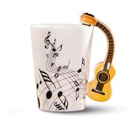 Yogelgs novelty guitar handle ceramic cup free spectrum coffee milk tea cup personality mug musical instrument gift cup
