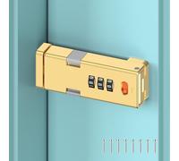 YogePote 90/180 Degree Keyless Combination Cabinet Lock, 3-Digit Mechanical Password Ajustable Door Latch for Sliding Barn Door, Cupboard, Office Locker - Safety Zinc Alloy Locks (Gold, 90°-1PC)
