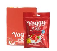 YOGGY ProBio Yoghurt Gut Health Gummies,10 Gummies per Pack, 10 Packs | With Calcium & Vitamin D - Gut Health Supplements - Healthy Snacks - Strawberry Yoghurt Flavour - 2 Servings Snack Pack