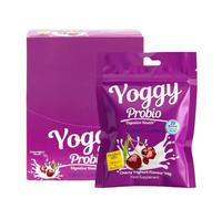 YOGGY ProBio Yoghurt Gut Health Gummies,10 Gummies per Pack, 10 Packs | With Calcium & Vitamin D - Gut Health Supplements - Healthy Snacks - Cherry Yoghurt Flavour - 2 Servings Snack Pack