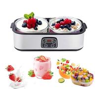 Yoghurt Maker 2000ml with 2 Glass Jars,Electric Yogurt Maker Portable,LED Display Adjustable Temp(68-131°F) & Timer,Yoghurt Maker Machine for Making Organic Yogurt,Natto,Homemade Desserts (2 Jars)
