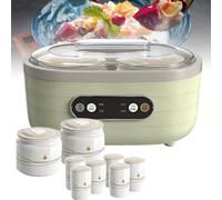 Yoghurt Maker, Automatic Yogurt Maker with LCD Display & Timer, 1.75L Fermenter, Includes 2 Large & 6 Small Cups, Adjustable Time, Constant Temperature Heating