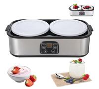 Yoghurt Maker Machine 2000ML, Adjustable Temp & Timer Electric Yogurt Maker with LED Display and 2 Glass Jars, Perfect for Making Organic Yogurt & Dairy & Non-Dairy, Natto, Homemade Dessert