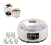 Yoghurt Maker Machine 2000ML - Electric Yogurt Maker with 2 Glass Jars, Adjustable Temperature & 48H Timer | for Dairy & Non-Dairy Probiotic Yogurt Making (5pcs)