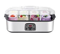 Yoghurt Maker Machine 2000ML - Electric Yogurt Maker with 2 Glass Jars, Adjustable Temperature & 48H Timer | for Dairy & Non-Dairy Probiotic Yogurt Making (8pcs)