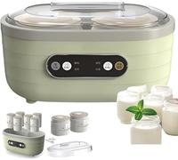 Yoghurt Maker, Multifunctional Automatic Machine with 2 Large and 6 Small Cups, LCD Smart Touch Screen, Adjustable Time and Timer, for Homemade Fresh Healthy Desserts