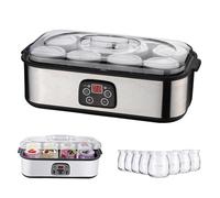 Yoghurt Maker with 8 Glass Jars, Automatic Electric Yogurt Maker Machine with Digital Timer 0-48H, Stainless Steel Greek Yogurt Makers for Homemade Probiotic Desserts