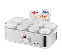 Yoghurt Maker, Yoghurt Machine, 1.44 Litres, 8 Glass Bottles of 180 ml, Digital Display, Temperature Setting from 20-55 °C, Yoghurt Maker, Yoghurt Maker, White