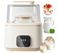 yoghurt maker, yogurt maker with 2L & 1L Double glass liner, Smart thermostat, Smart touch screen, 7 function menu, wide diameter, widened handle, yogurt maker machine for Homemade yogurt