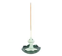 Yogi Frog Incense Holder: Serene Chakra Realignment for Tranquil Atmosphere - Handcrafted Ceramic Craftsmanship, Mindful Gift Idea