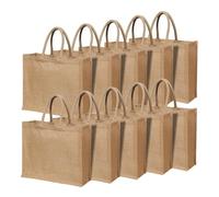 YOGI’S GIFT - Celebrating health Jute Burlap Bag with Handle | Eco-friendly Reusable Grocery Bag |Pack of 10