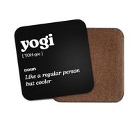 Yogi Square Coaster - Yoga Meditation Sport Fan Dictionary Regular But Cooler Definition Funny Joke Hobby Men Women Kitchen Drink #82621
