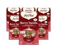 Yogi Tea, Berry Vanilla, Organic Herbal Tea, Naturally Caffeine Free, Blend of Red Berries, Vanilla and Elderflower, 6 Packs x 17 Tea Bags (102 Teabags Total)
