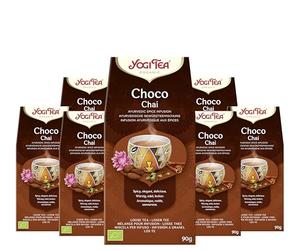 Yogi Tea, Choco Chai, Organic Spice and Herbal Tea, Natural Chocolate Taste, Blend of Cocoa, Liquorice and Cinnamon, Loose Tea, 8 Packs x 90g